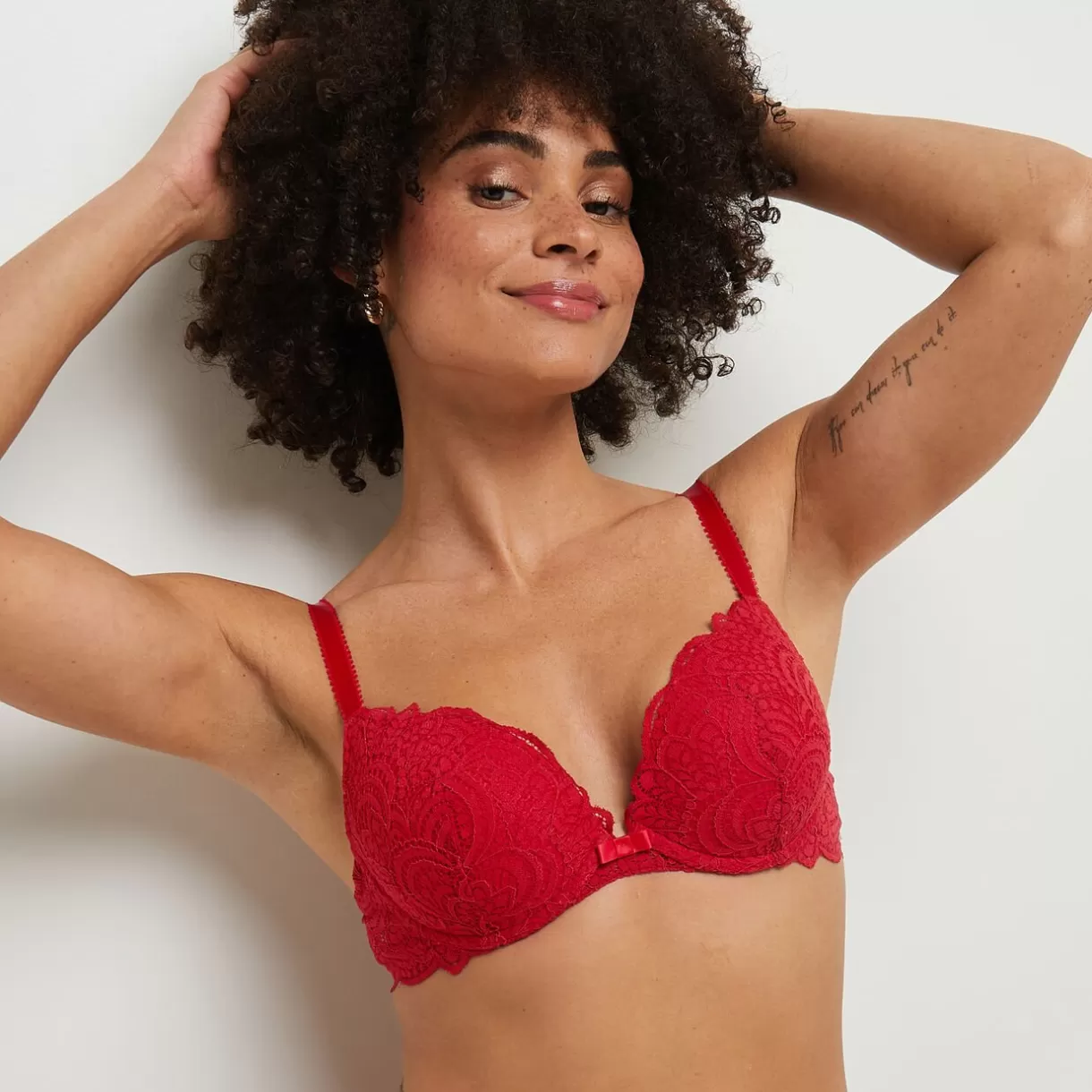 Soutien-gorge Push-up<DENTELLE SOUTIEN-GORGE PUSH UP ROUGE