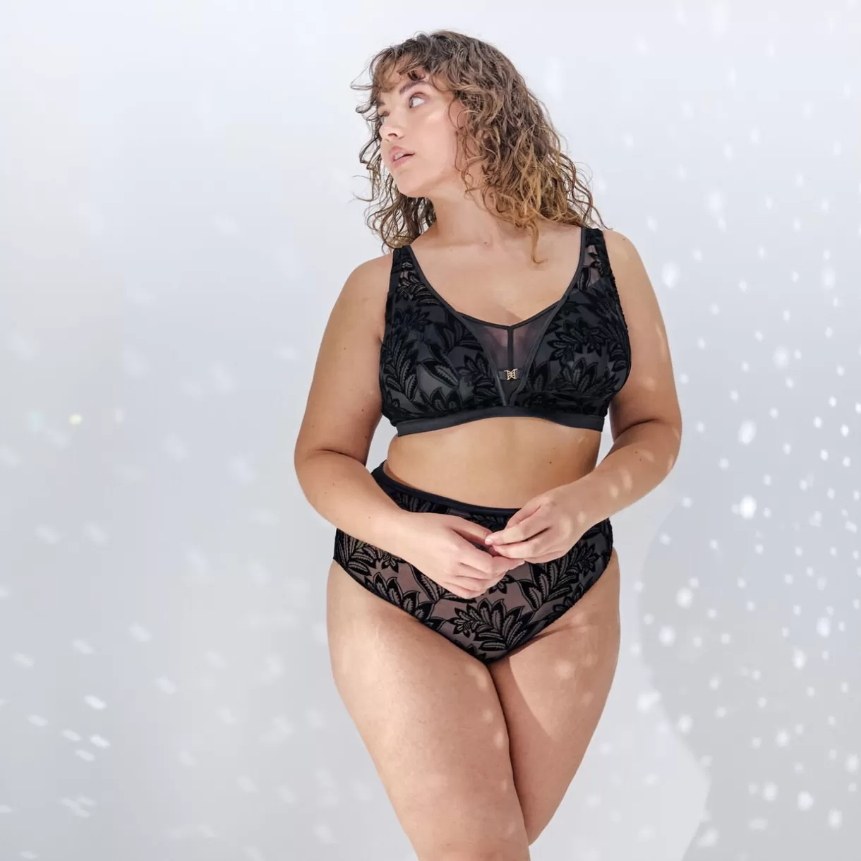 Soutien-gorge Sans-armatures / Triangle | Poitrine Généreuse (bonnets E, F Et G)<FANTINE SOUTIEN-GORGE SANS ARAMTURES GRANDE TAILLE NOIR