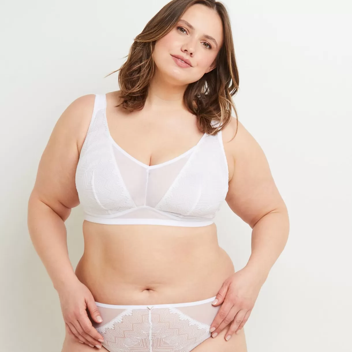Soutien-gorge Sans-armatures / Triangle | Poitrine Généreuse (bonnets E, F Et G)<DORIS SOUTIEN-GORGE SANS ARMATURES BLANC