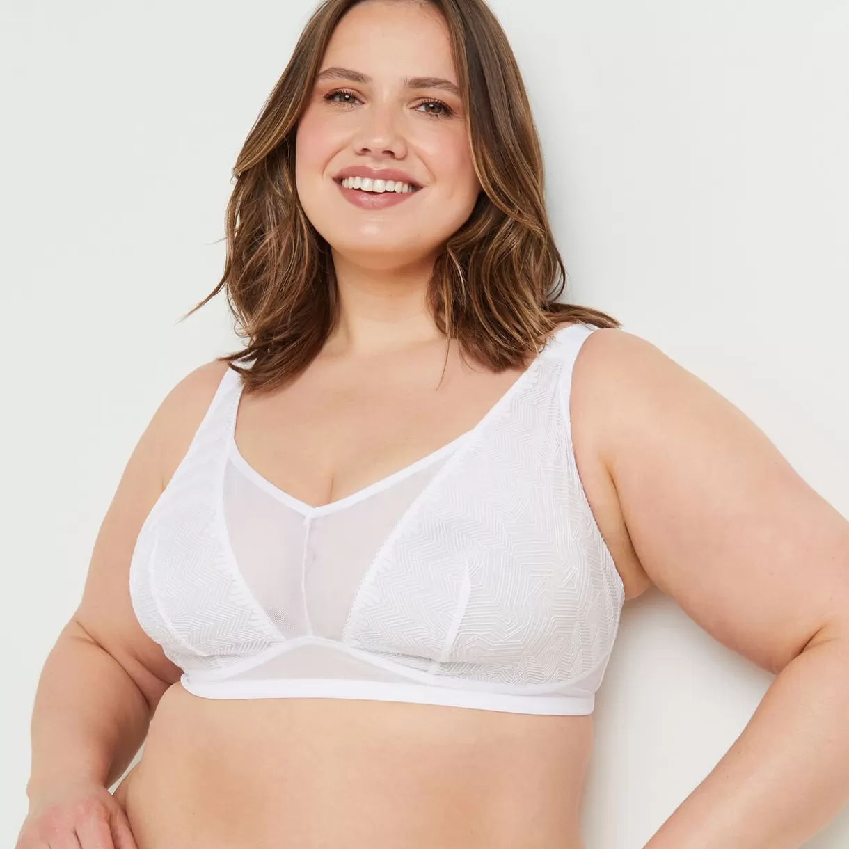 Soutien-gorge Sans-armatures / Triangle | Poitrine Généreuse (bonnets E, F Et G)<DORIS SOUTIEN-GORGE SANS ARMATURES BLANC
