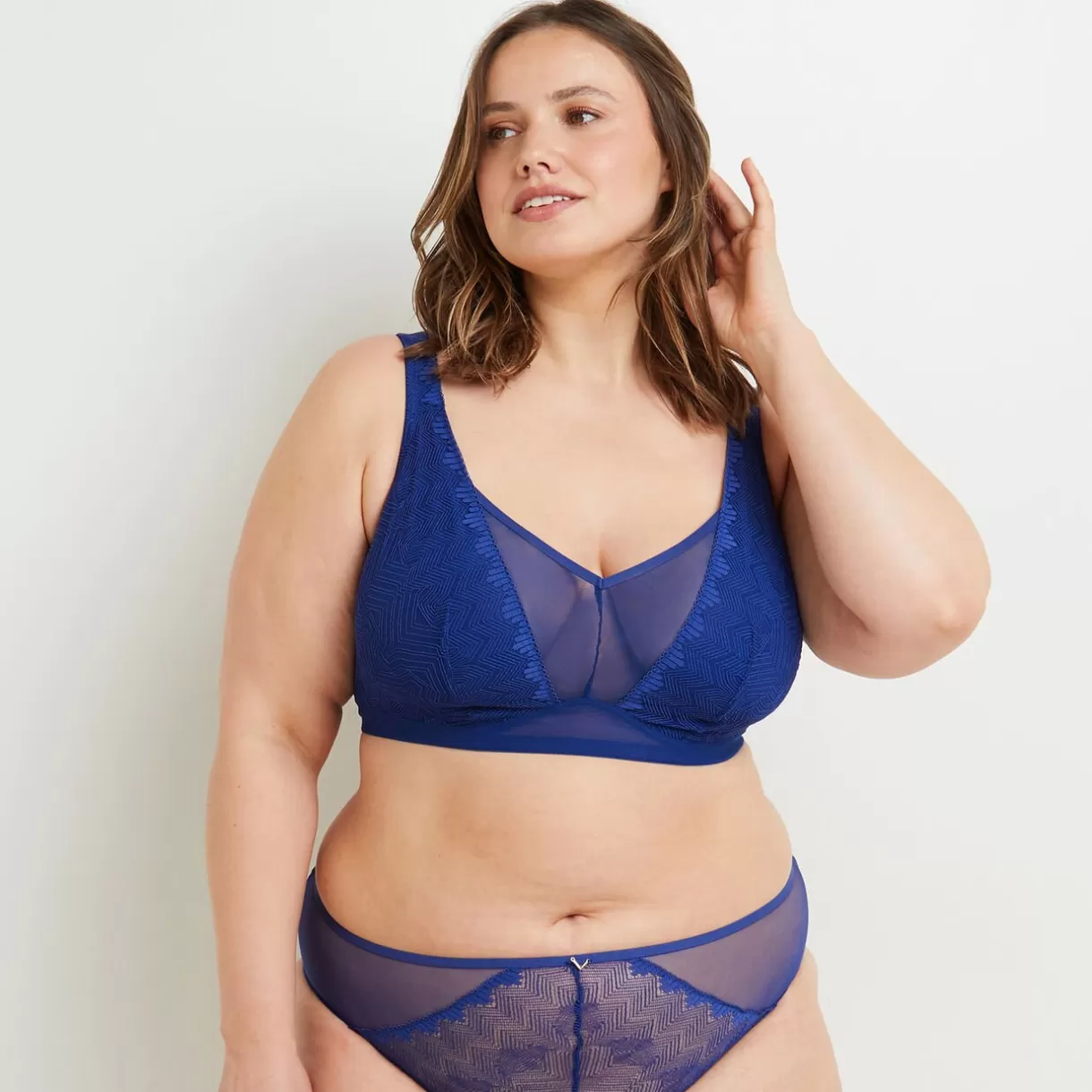 Soutien-gorge Sans-armatures / Triangle | Poitrine Généreuse (bonnets E, F Et G)<DORIS SOUTIEN-GORGE SANS ARMATURES BLEU