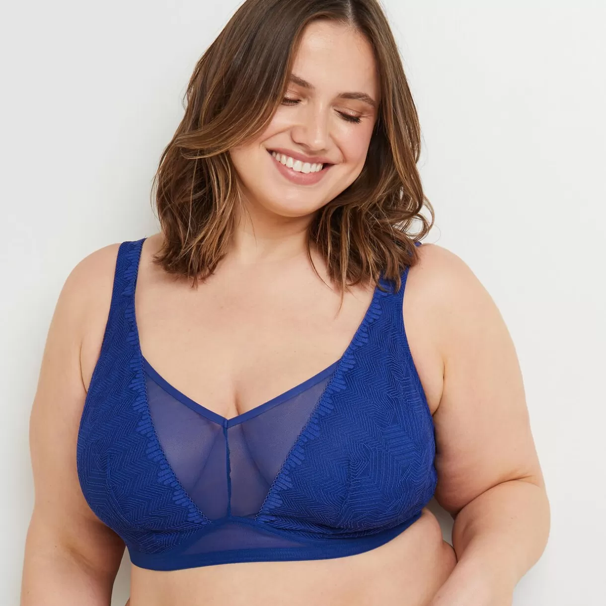 Soutien-gorge Sans-armatures / Triangle | Poitrine Généreuse (bonnets E, F Et G)<DORIS SOUTIEN-GORGE SANS ARMATURES BLEU