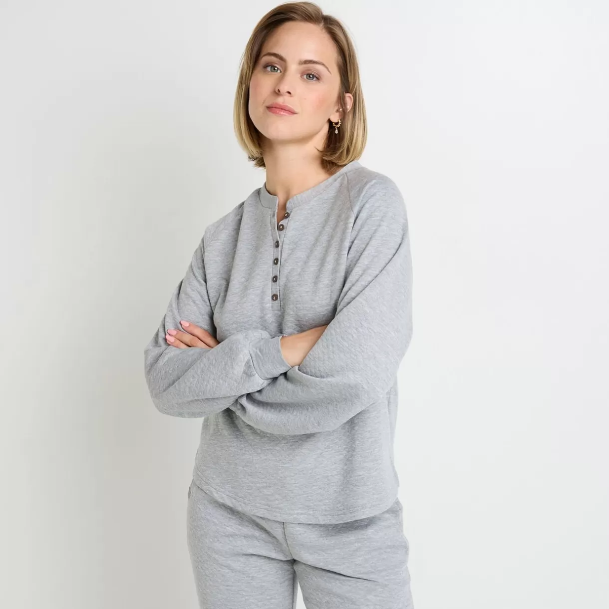 Haut De Pyjama | Pyjama<FELY SWEAT MANCHES LONGUES GRIS CLAIR GRISCLAIR
