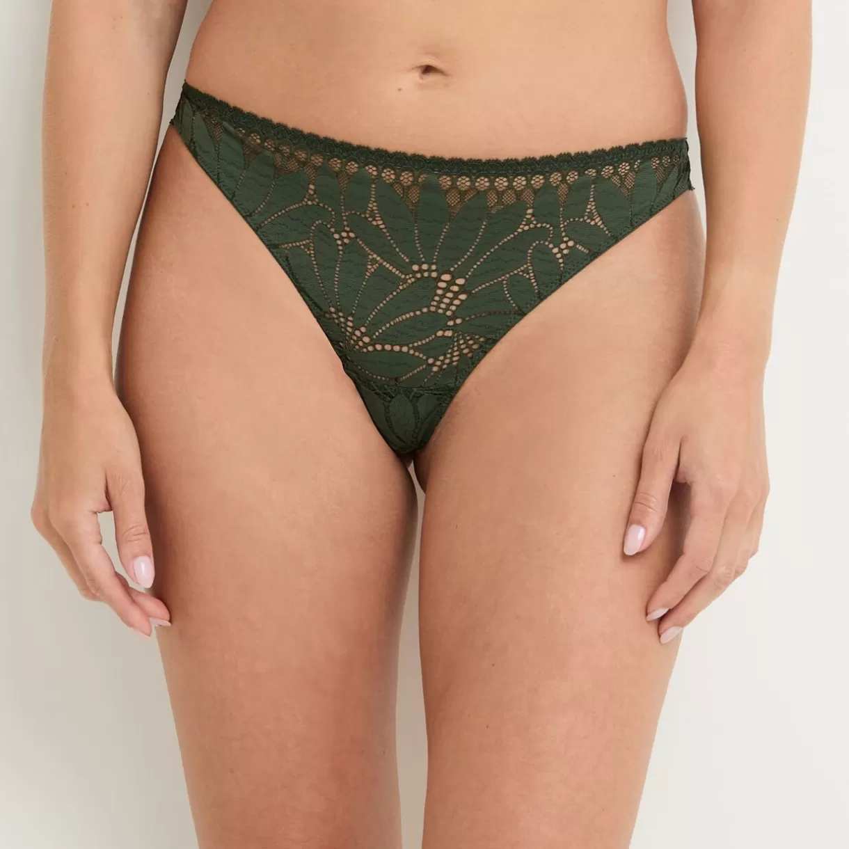 Tanga<FIRE TANGA DENTELLE KAKI