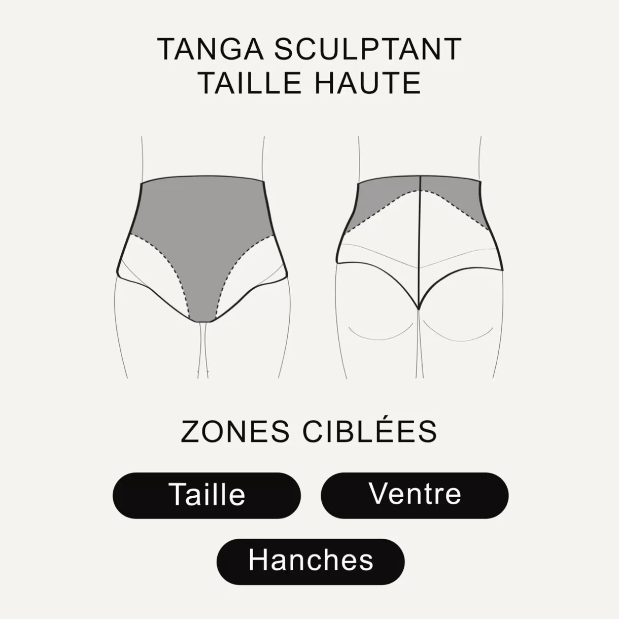 Ventre Plat / Gainant<BELIEVE TANGA TAILLE HAUTE MICROFIBRE NATUREL