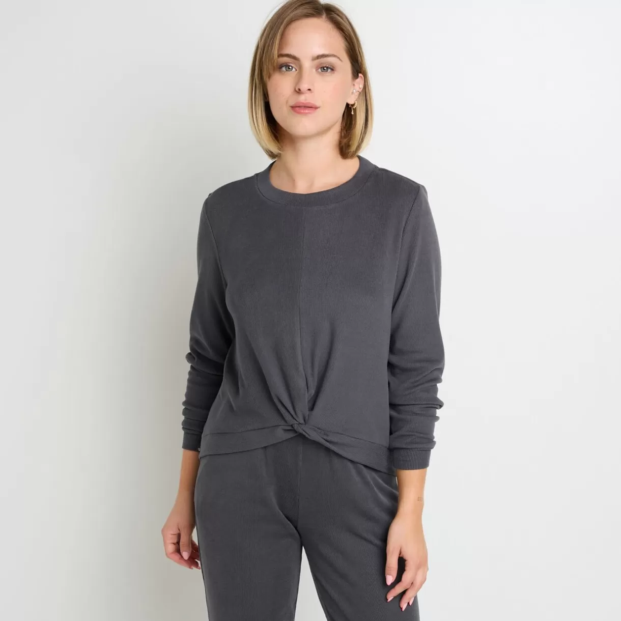 Haut De Pyjama | Pyjama<FLOREAL TEE SHIRT MANCHES LONGUES ANTHRACITE