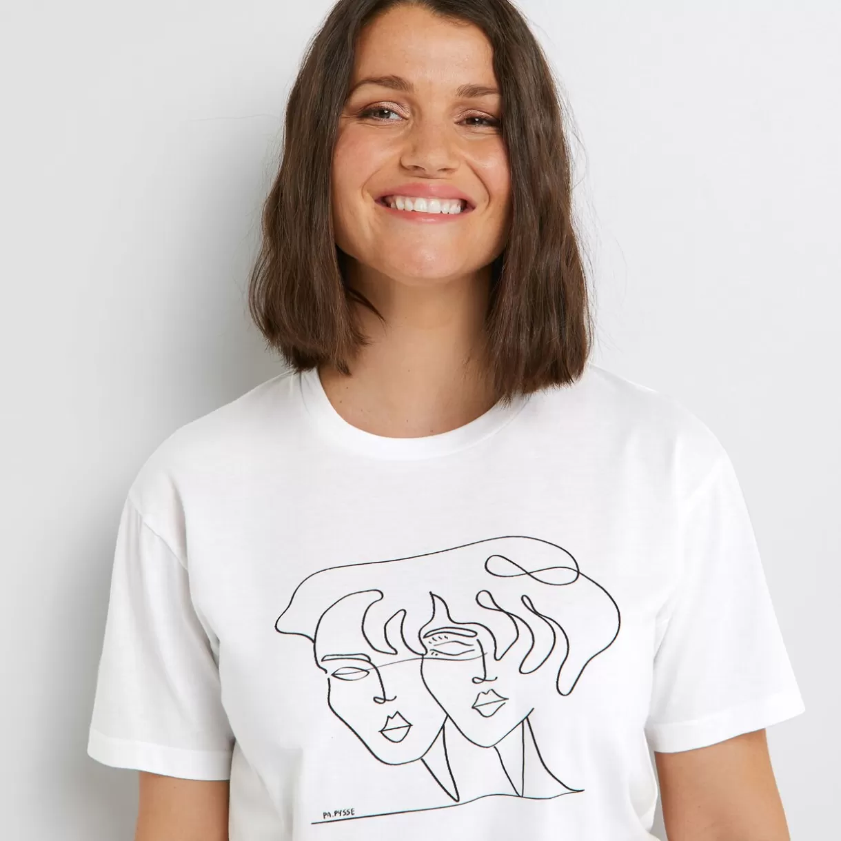 Haut De Pyjama<PAPYSSE TEE SHIRT SOLIDAIRE BLANC