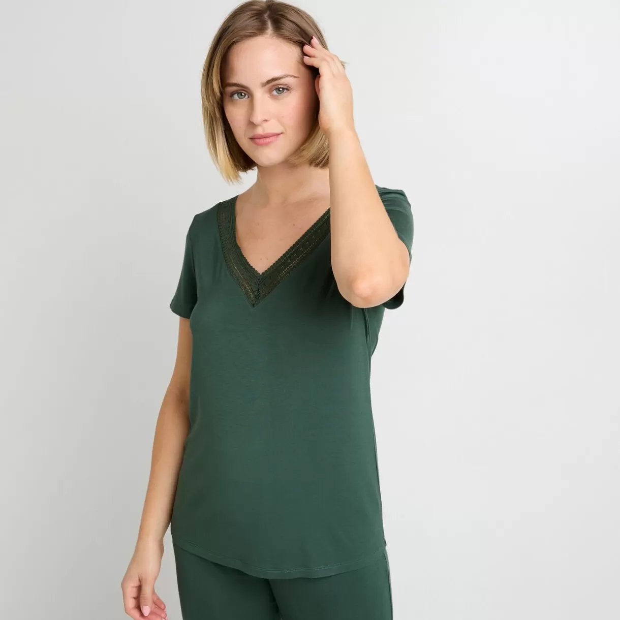 Haut De Pyjama | Pyjama<CAMILLE Tee-shirt manches courtes KAKI