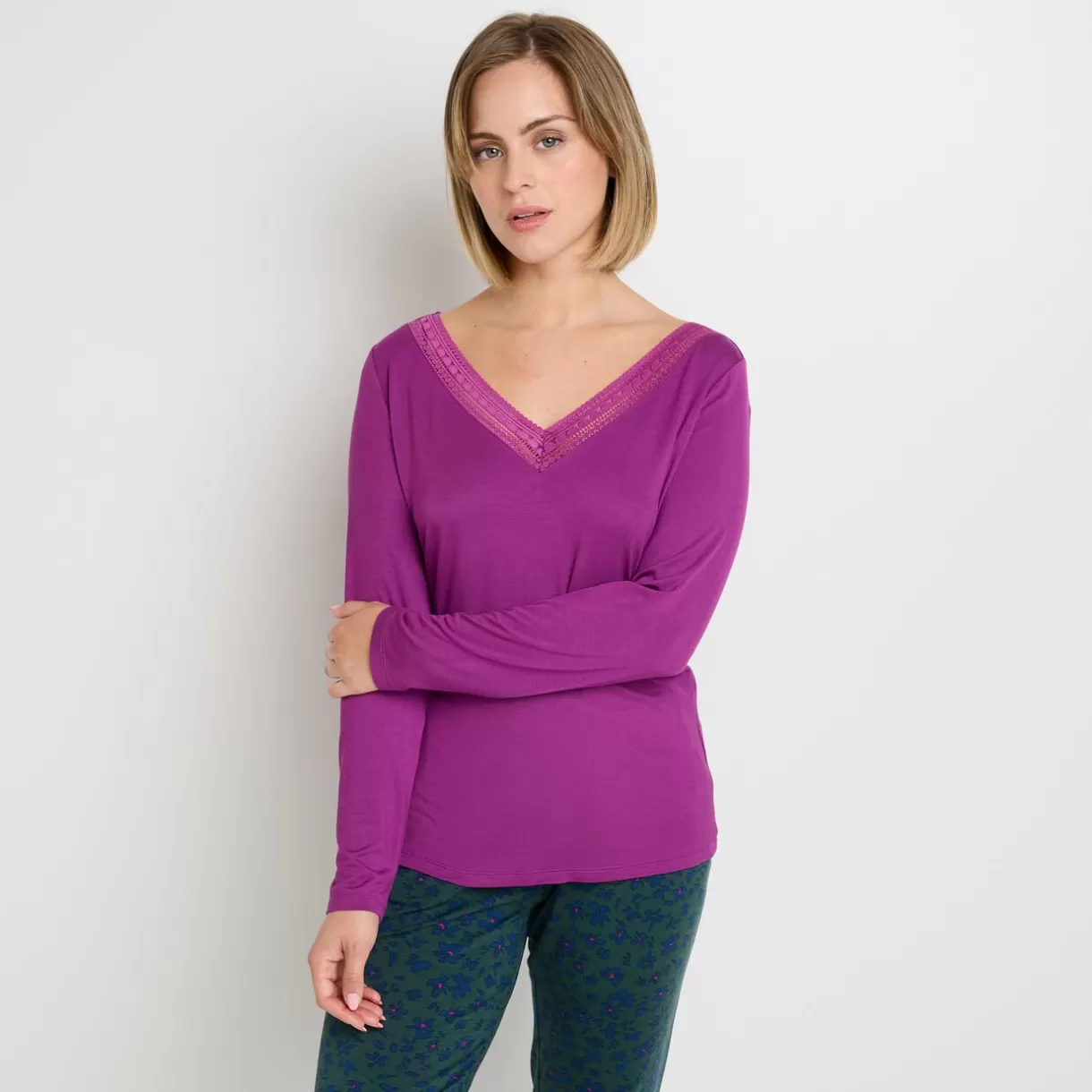 Haut De Pyjama | Pyjama<CAMILLE Tee-shirt manches longues VIOLET