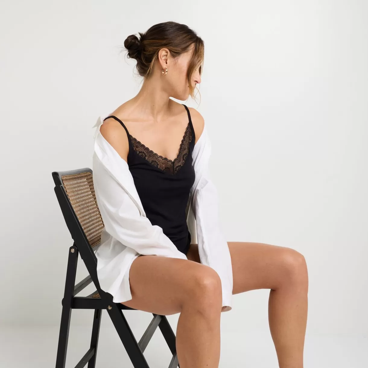 Haut De Pyjama<DAMART TOP BRETELLE NOIR