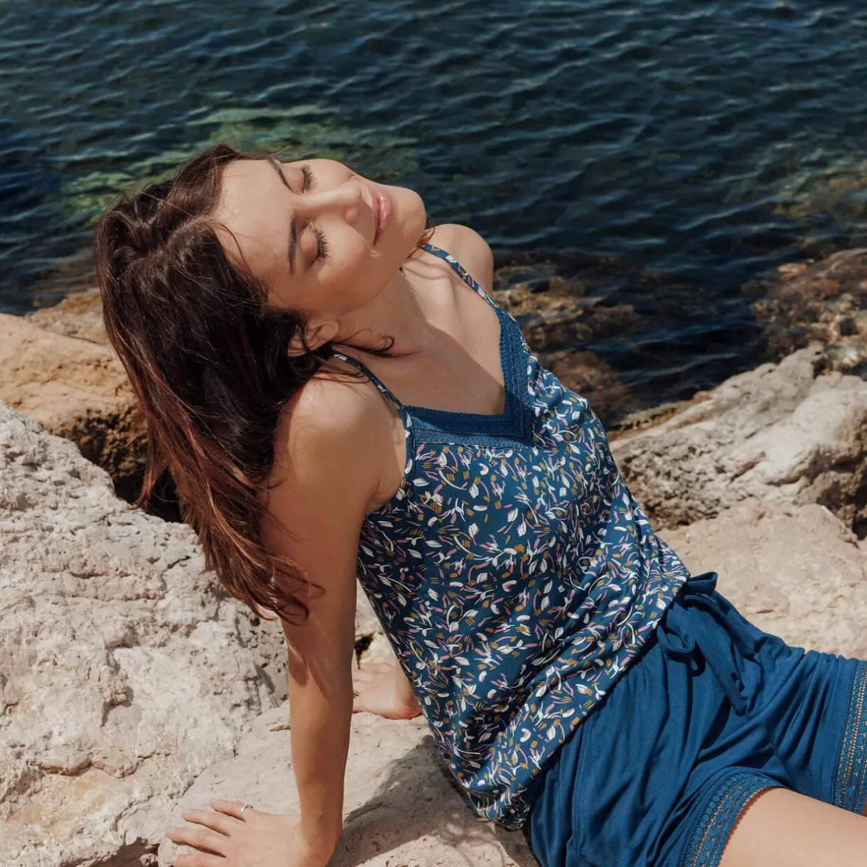 Haut De Pyjama | Pyjama<CAMILLE TOP MULTICO BLEU MULTICOBLEU