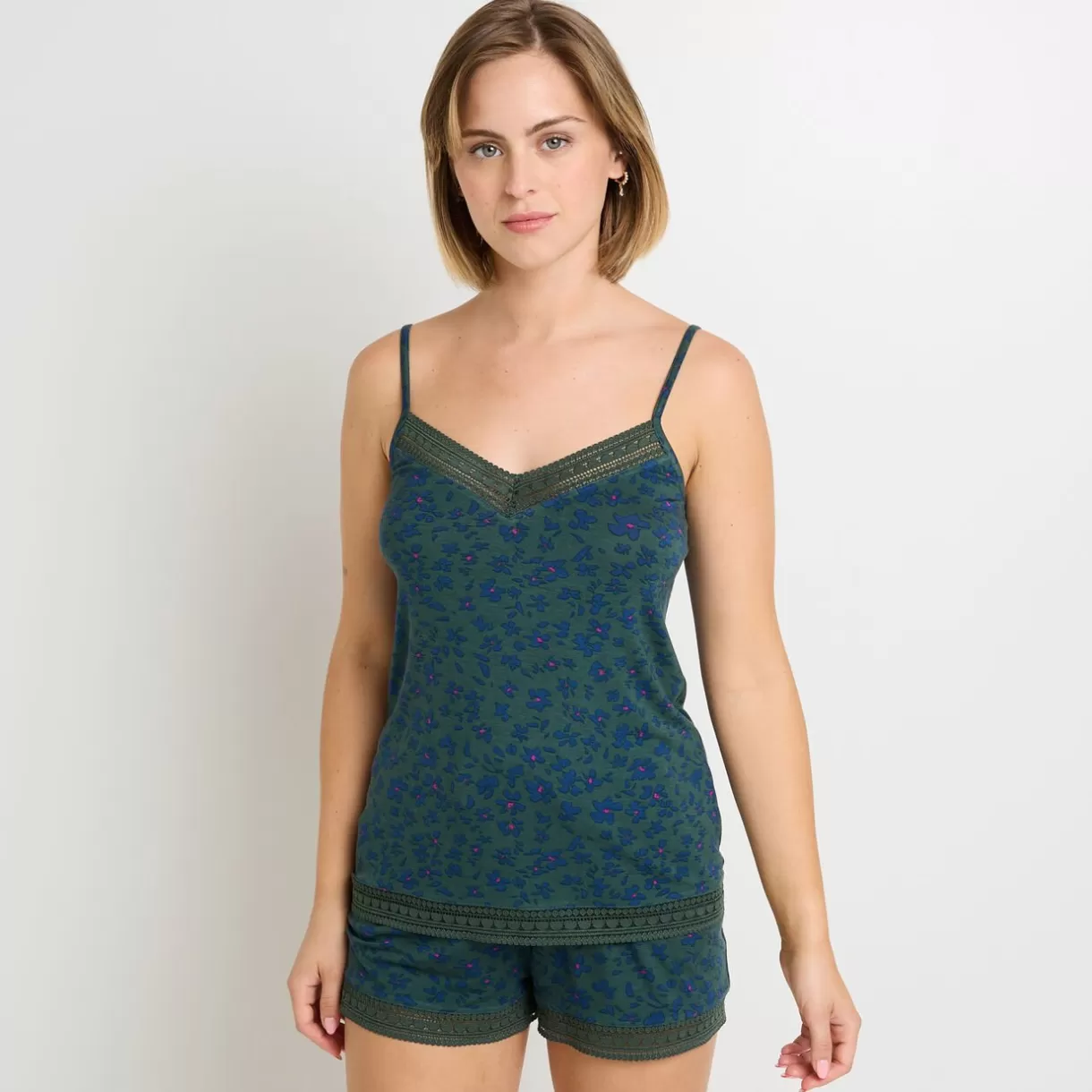 Haut De Pyjama | Pyjama<CAMILLE TOP MULTICO VERT MULTICOVERT