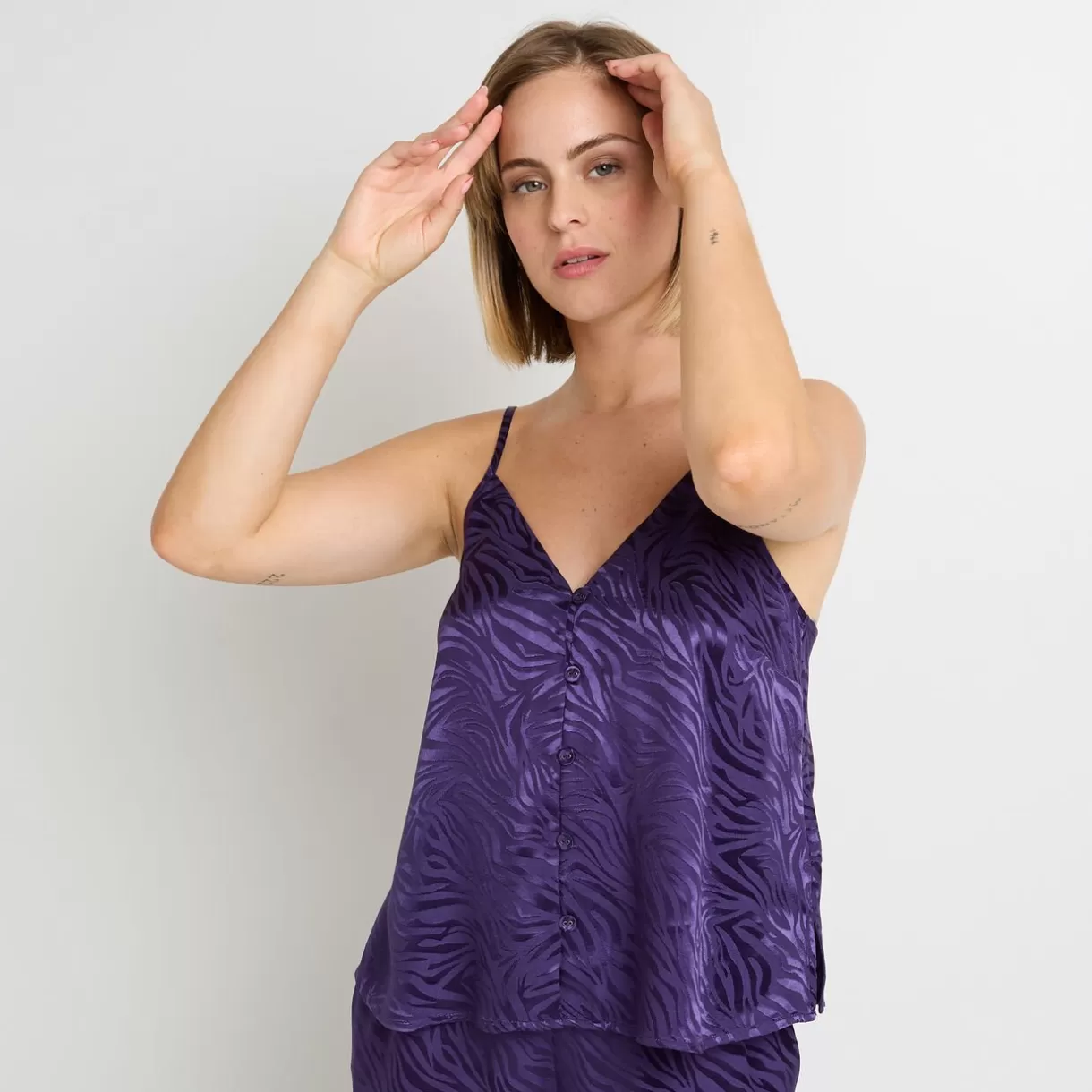 Haut De Pyjama | Pyjama<FRIMOUSSE TOP SATIN VIOLET