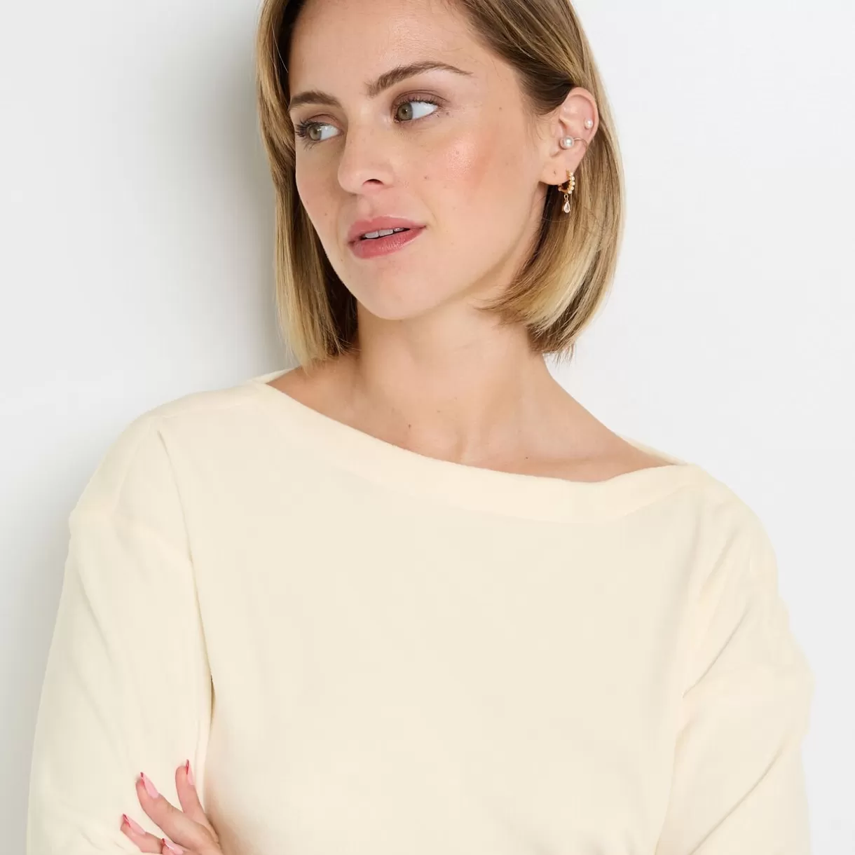 Haut De Pyjama | Pyjama<FLUFFY T-SHIRT MANCHES LONGUES VELOURS BEIGE