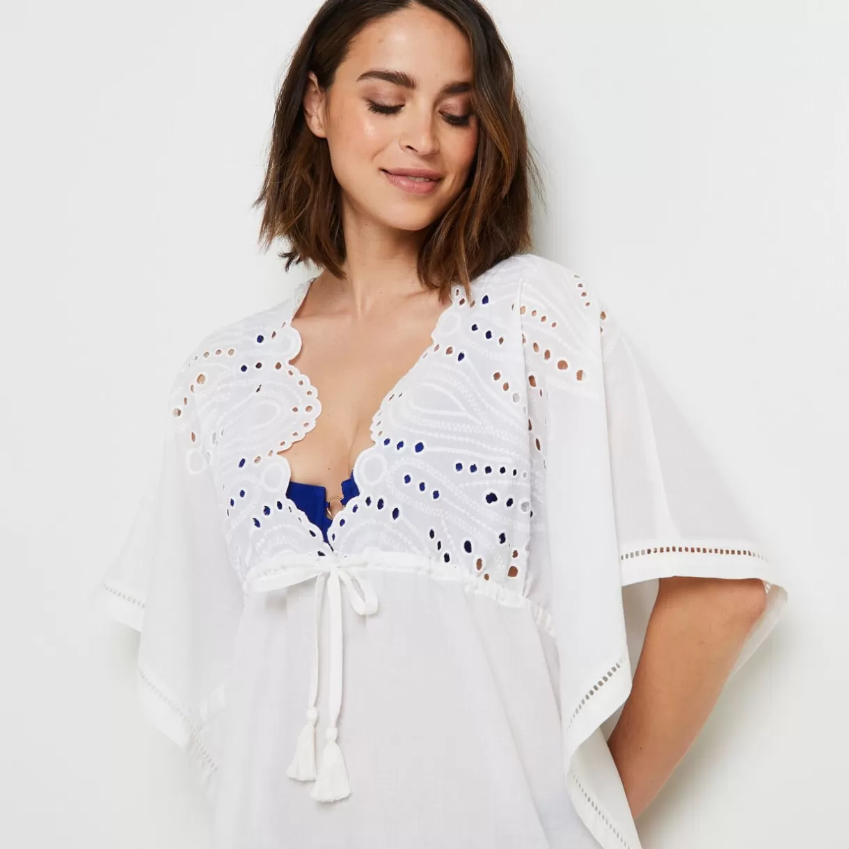 Tenue De Plage Et Accessoires<MIRACLE TUNIQUE BRODEE BLANC