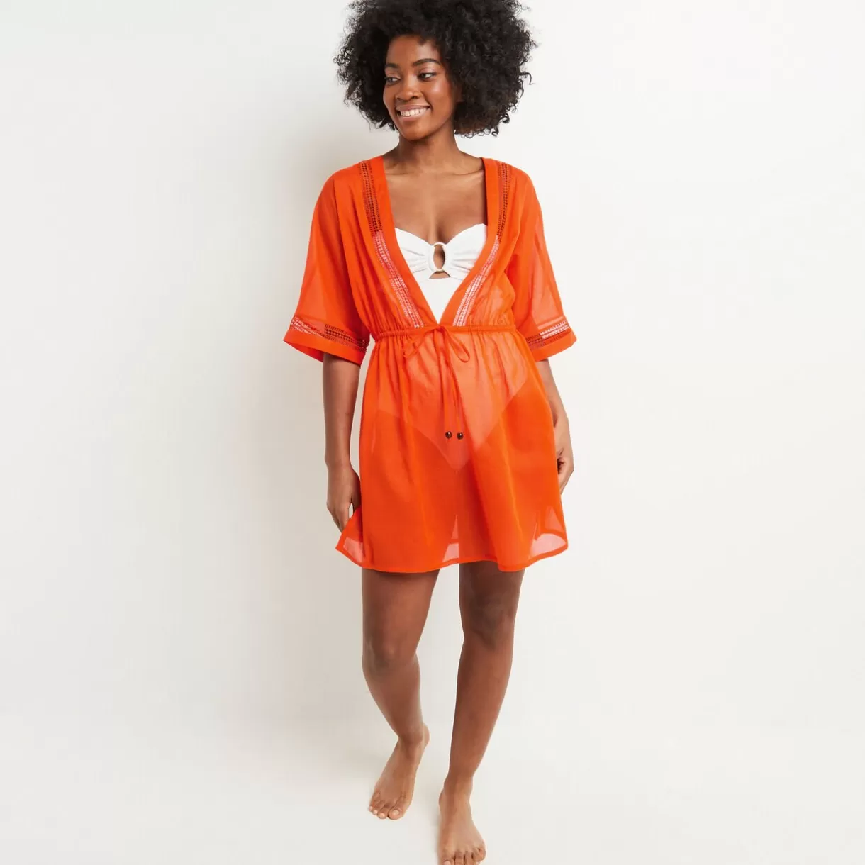 Tenue De Plage Et Accessoires<MAUD TUNIQUE VOILE COTON CORAIL
